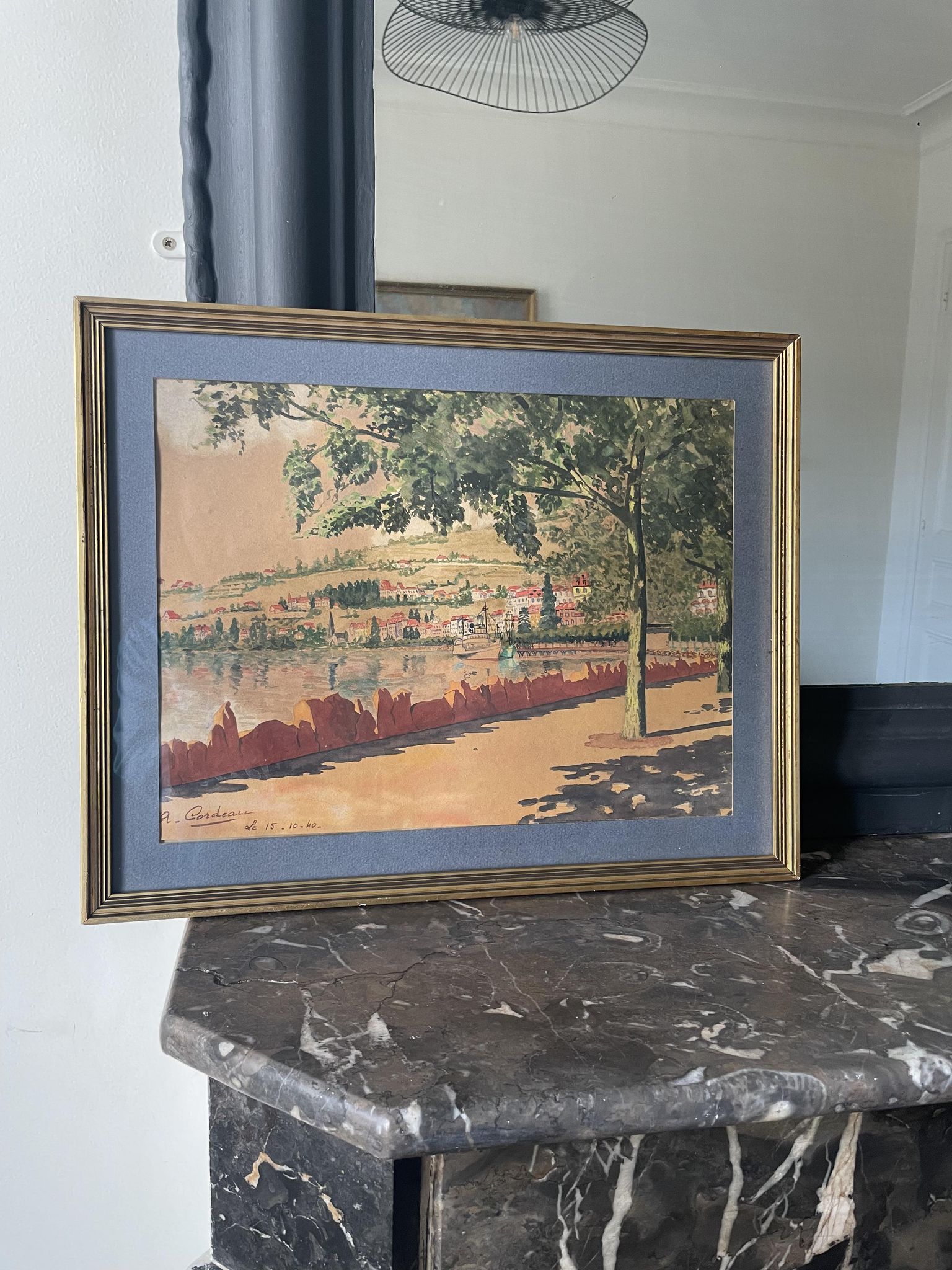A.Cordeau "Walk around the lake" watercolor