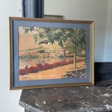 A.Cordeau "Promenade autour du lac" aquarelle