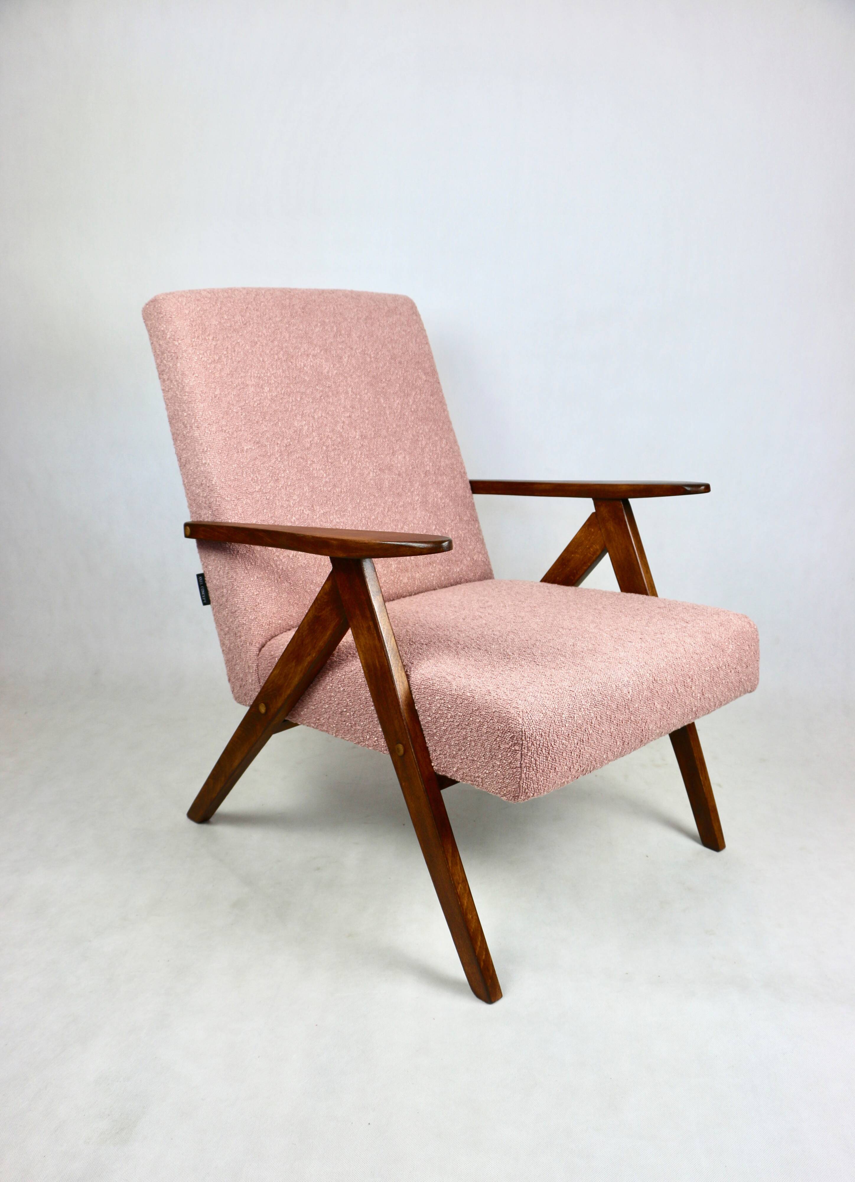 Vintage armchair B-310 VAR pink structural boucle 1970s - 2 pieces available