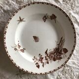 Old round dish Terre de fer Sarreguemines, model Carmen