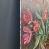 Tableau huile sur toile bouquet signé A Parisis