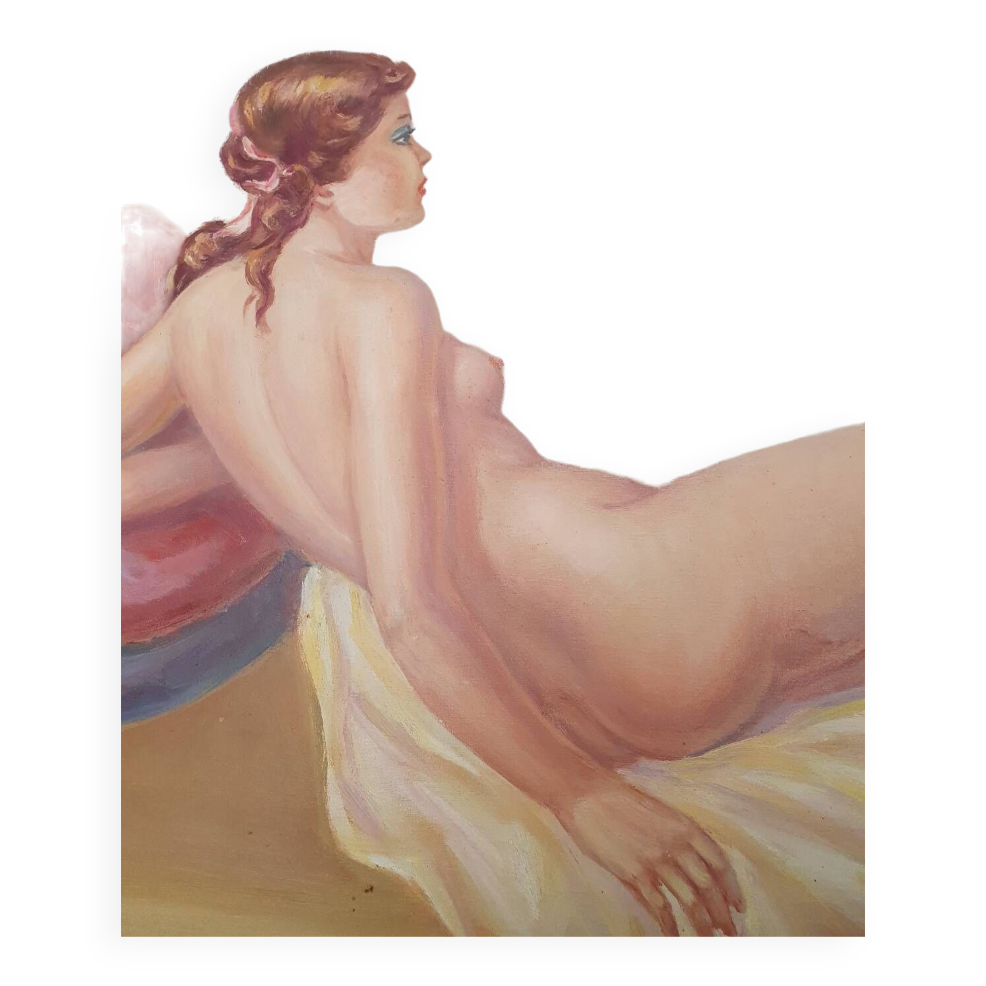 Nude woman painting