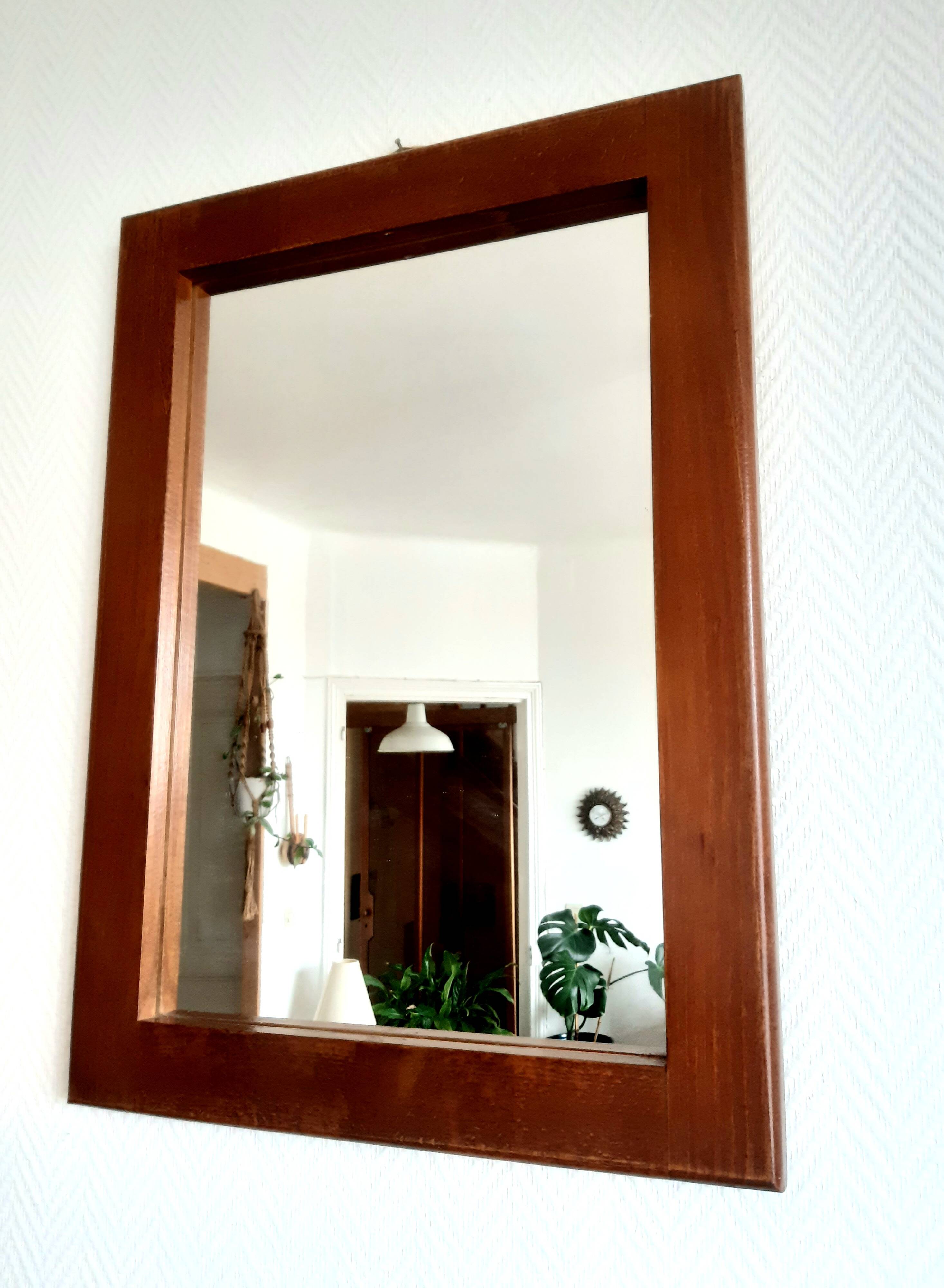 Vintage teak mirror