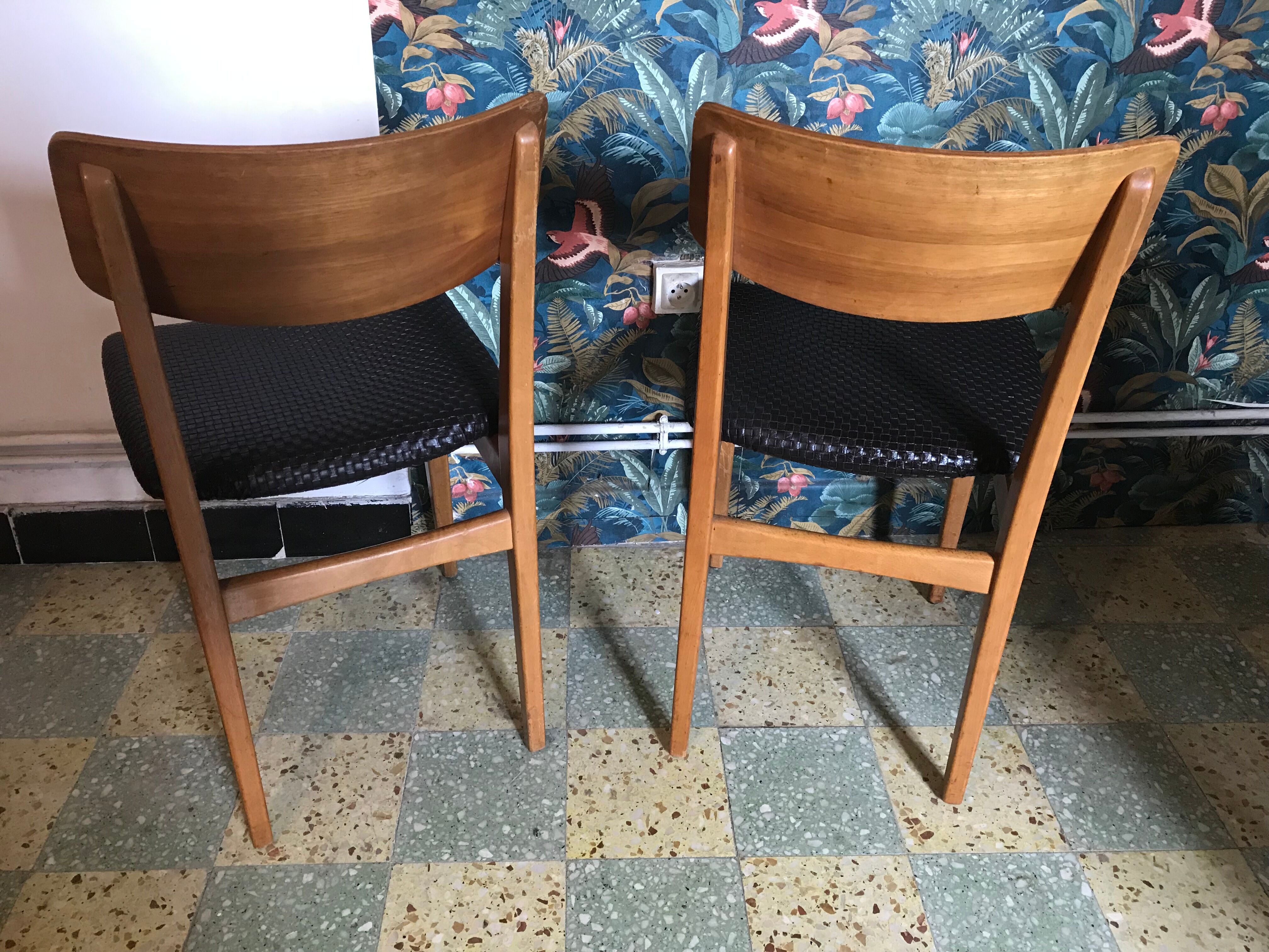 Pair of vintage Scandinavian chairs 1960's
