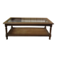 Table basse bois et cannage