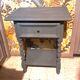 Restored 1900 bedside table in solid wood painted in Gustavian grey