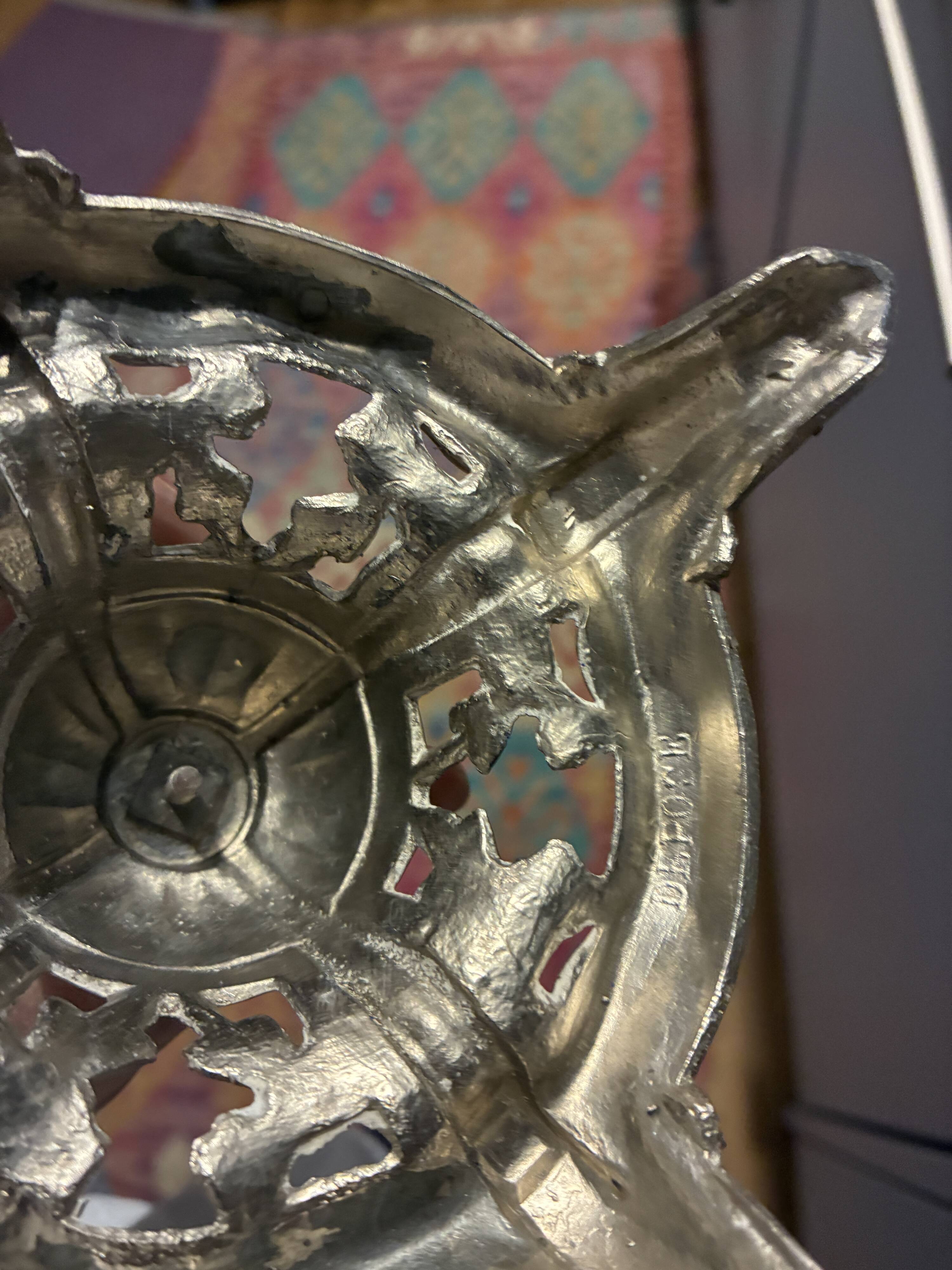 Authentic vintage metal candlestick