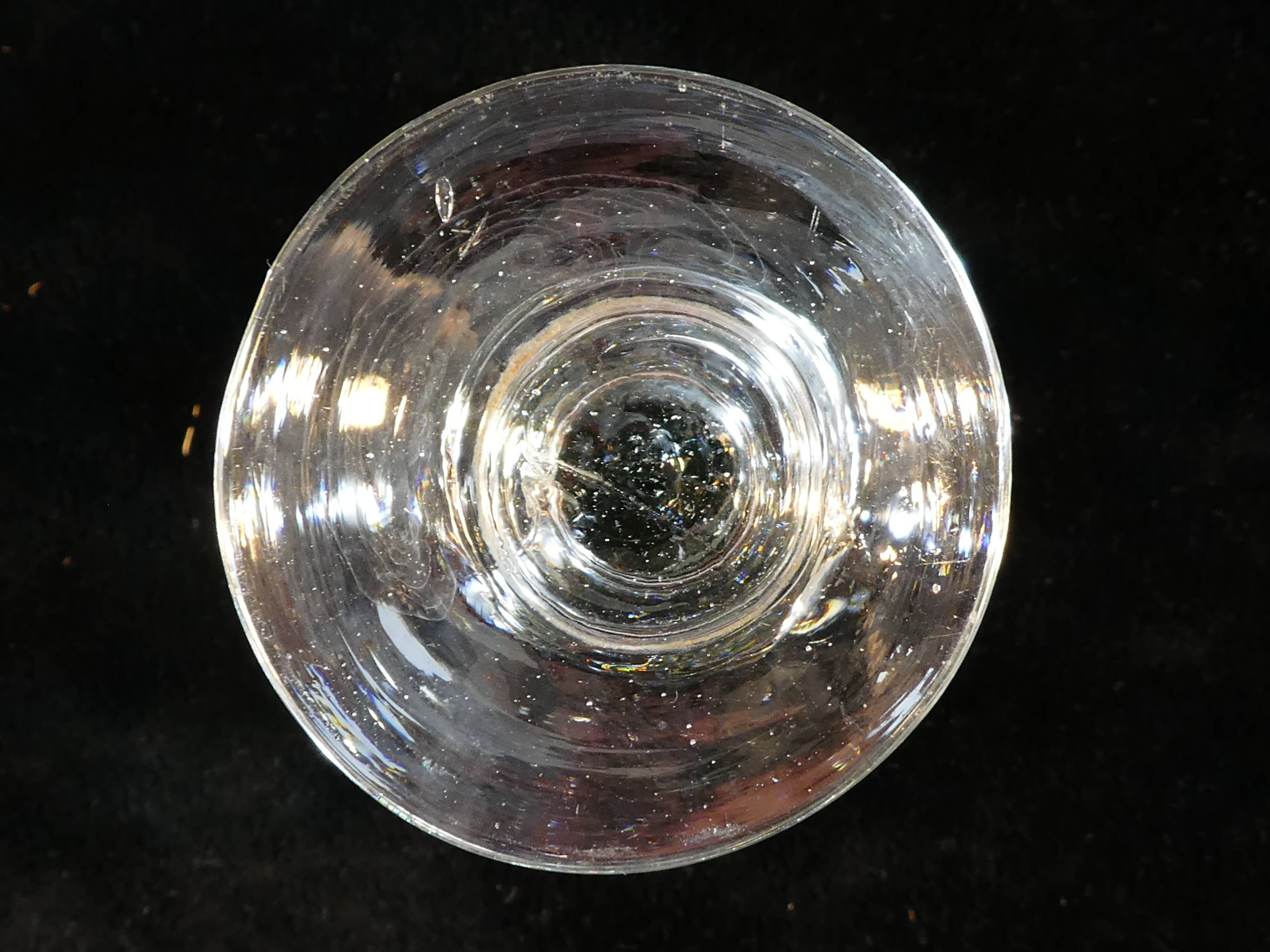 Old blown glass engraved with acid XIXth floral decoration