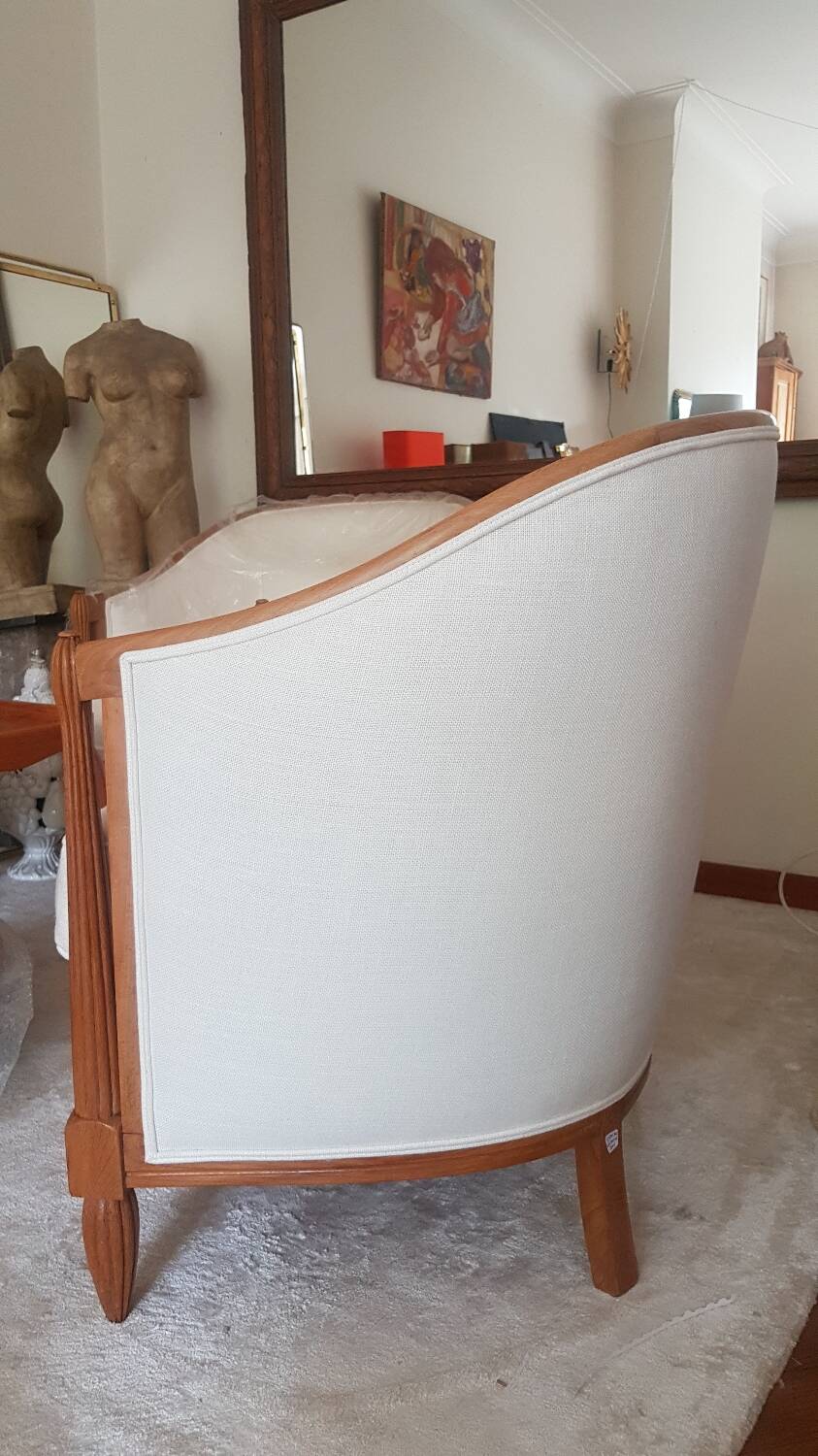 Paire fauteuils corbeille art deco