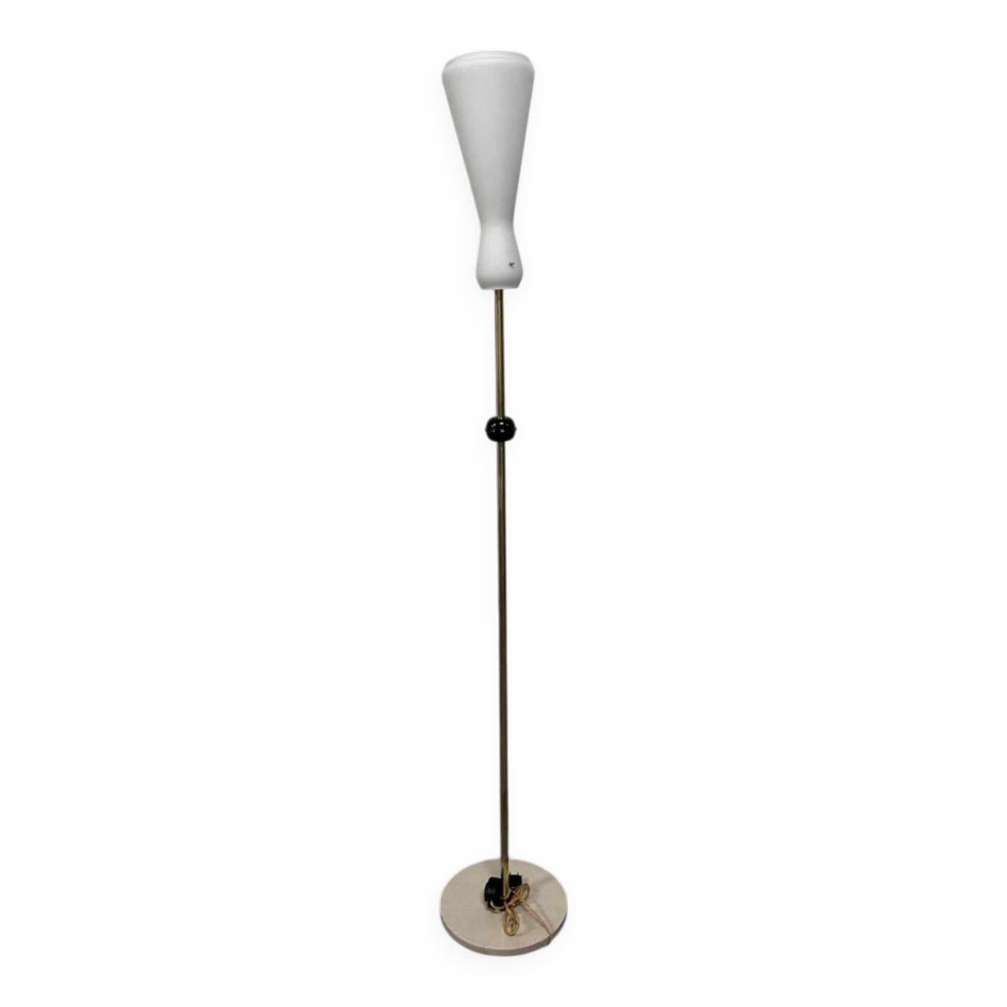 Lampada da terra in ottone e vetro