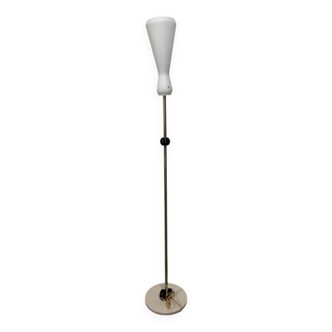 Lampada da terra in ottone e vetro