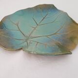 Ceramic Dish Vine Leaf Signature to identify X Luc (40cm)