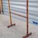 Turned wooden towel rack