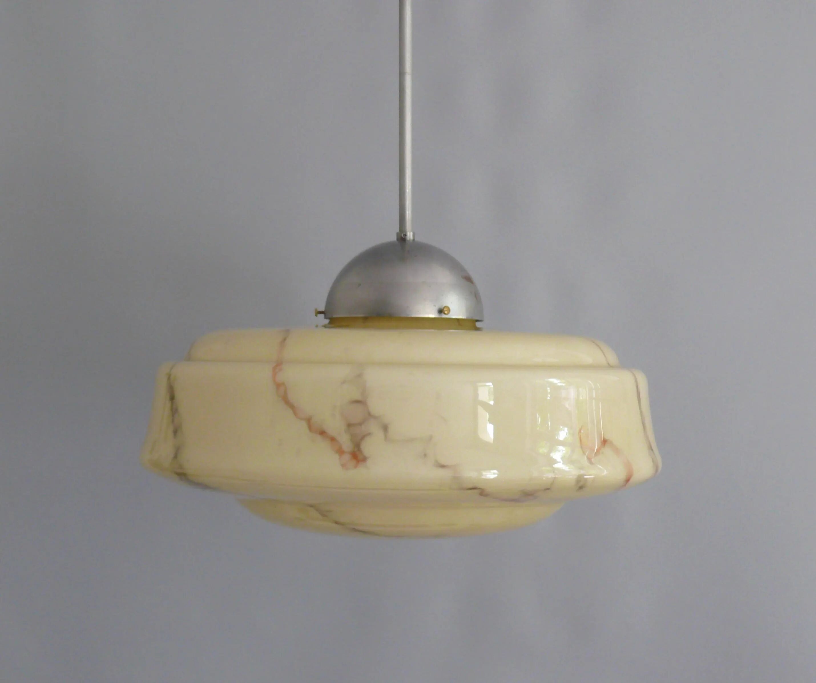 Grand plafonnier beige Art Déco - années 1930-1950