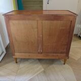 Louis XVI chest of drawers - Bronze - Butterfly wood veneer marquetry - 1930