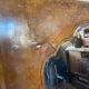 Large antique mirror in wood burl and mother-of-pearl – Art Deco style