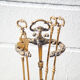 Serviteur de cheminée vintage, accessoires cheminée, serviteur bronze doré, decor cheminée