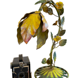 Stylized floral lamp in painted sheet