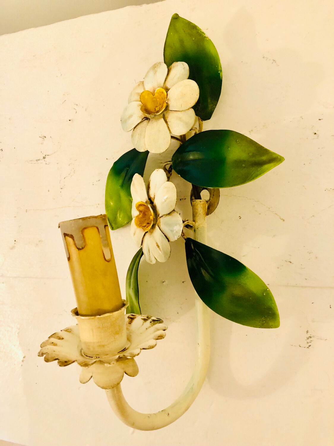 Applique fleur tôle  vintage Italy 1960