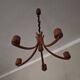 Teak variable height chandelier with 5 arms  by Domus, Denmark 1970s