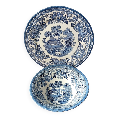 Ensemble 2 plats en céramique vintage, churchill angleterre