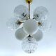 Mid Century Italian Glass & Brass Pendant Light
