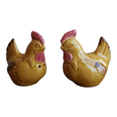 Salière poivrier zoomorphes poule barbotine