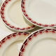 5 earthenware plates burgundy décor, kitchen