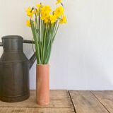 Vase terracotta roll enamelled interior