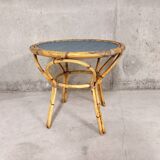 Side table in vintage rattan 60s