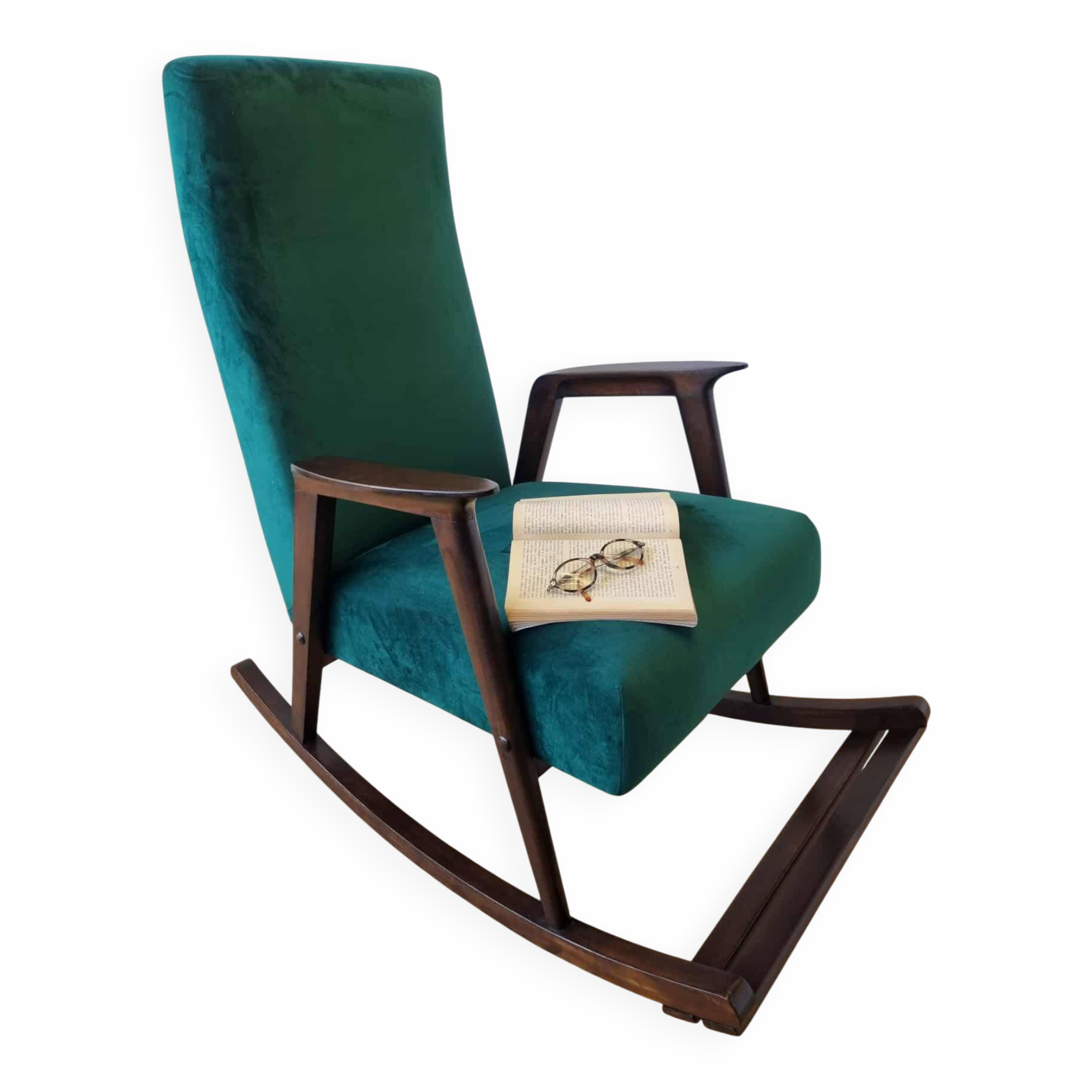 Chaise à bascule vintage des années 50.