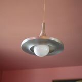 Space Age aluminum suspension, saucer suspension, vintage ceiling lamp, ceiling lamp