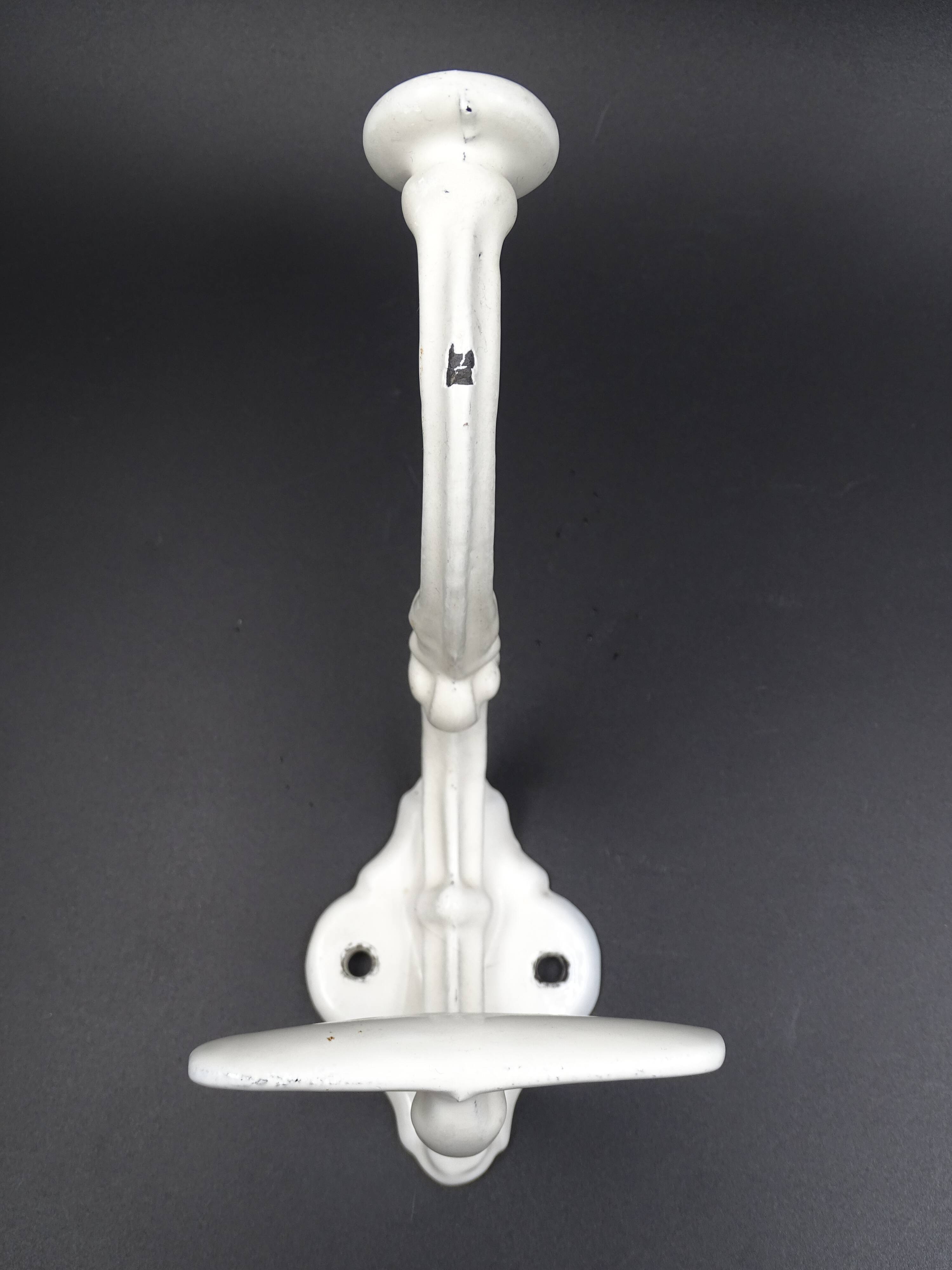 Old white enamelled metal patère