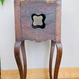 Louis XV bedside table or snack table, 18th century, quadrilobed side openings