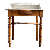 Coiffeuse, meuble de toilette en bois et marbre 80 x 48 cm