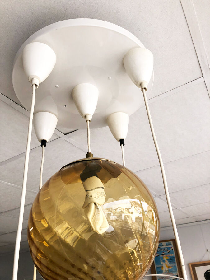Ochre 5-ball pendant light, 1970