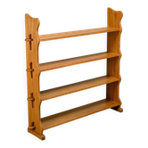 Shelf in Brutalist Henning Kjærnulf or Arts and Crafts style solid Oak 1960