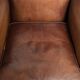 Set of 2 subtle sheepskin wingback armchairs in English style