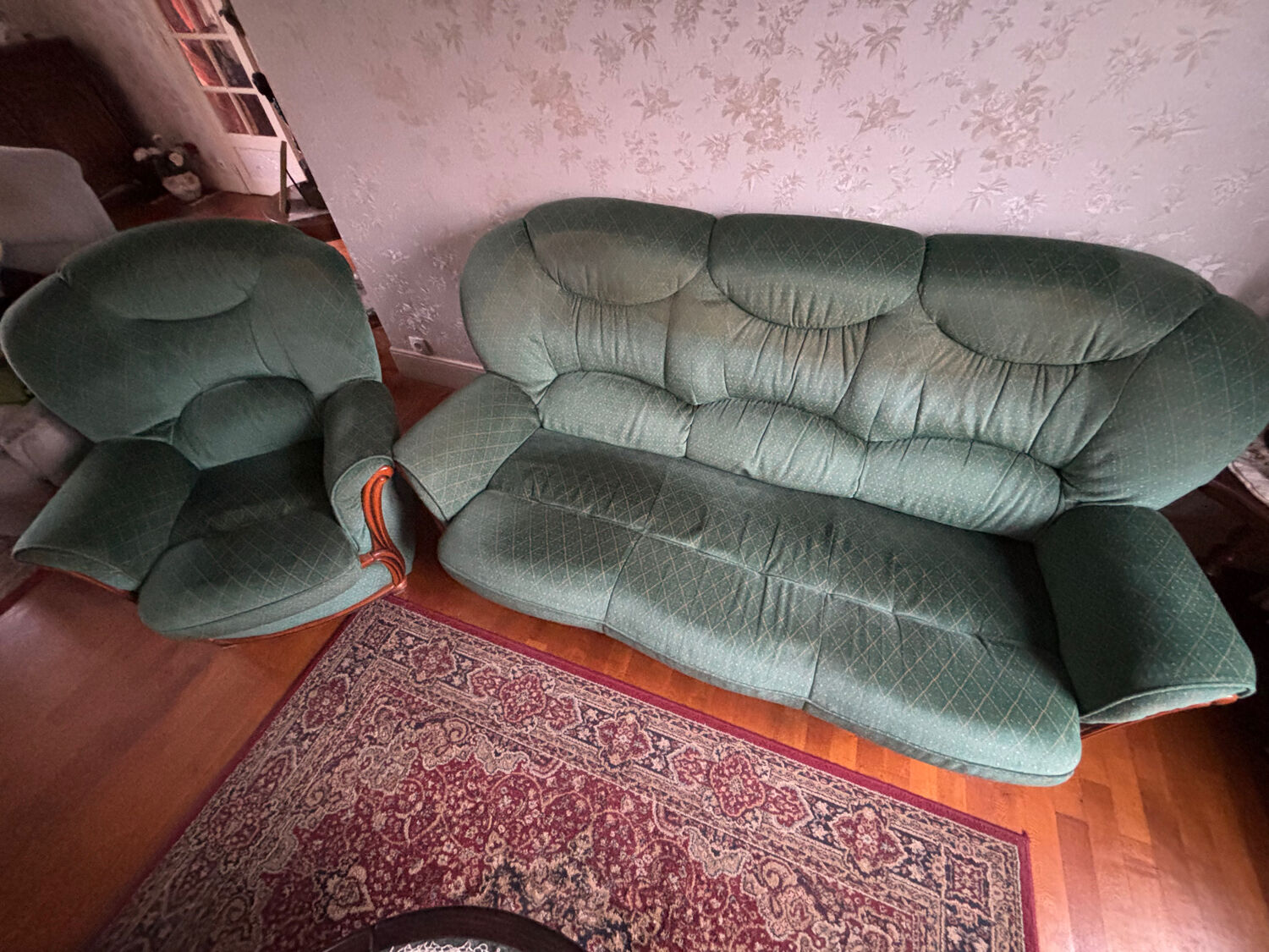 Convertible sofa with an armchair