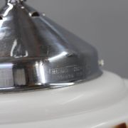 1930s Napako Art Deco pendant light in chrome and glass, restored, new wiring