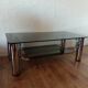 Vintage chrome and smoked glass coffee table