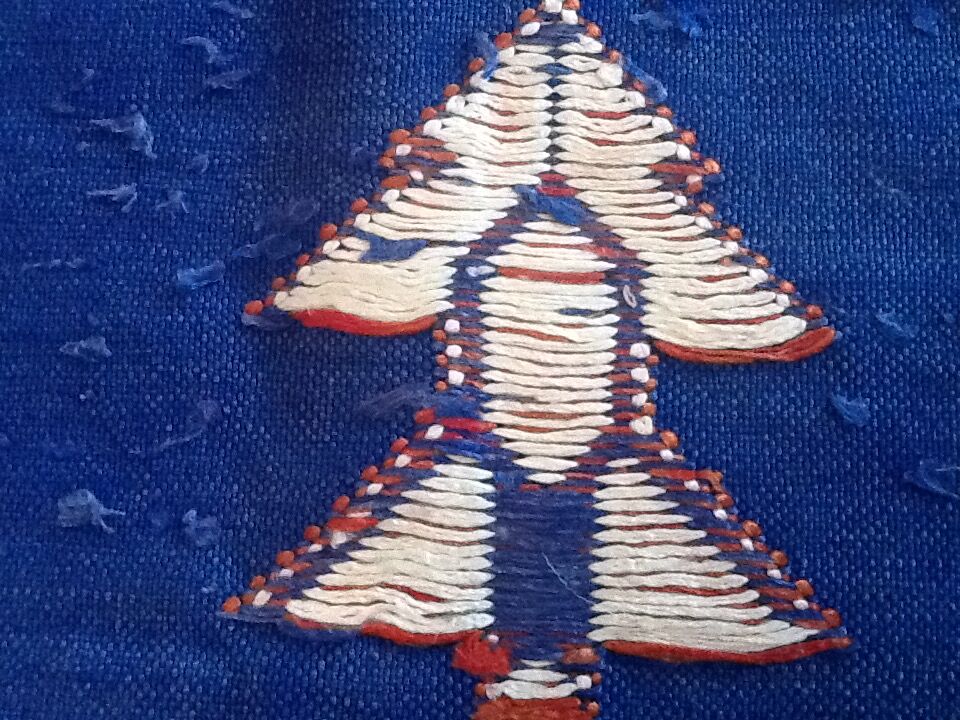 Carpet vintage in majorelle blue sabra 120 x 53 cm
