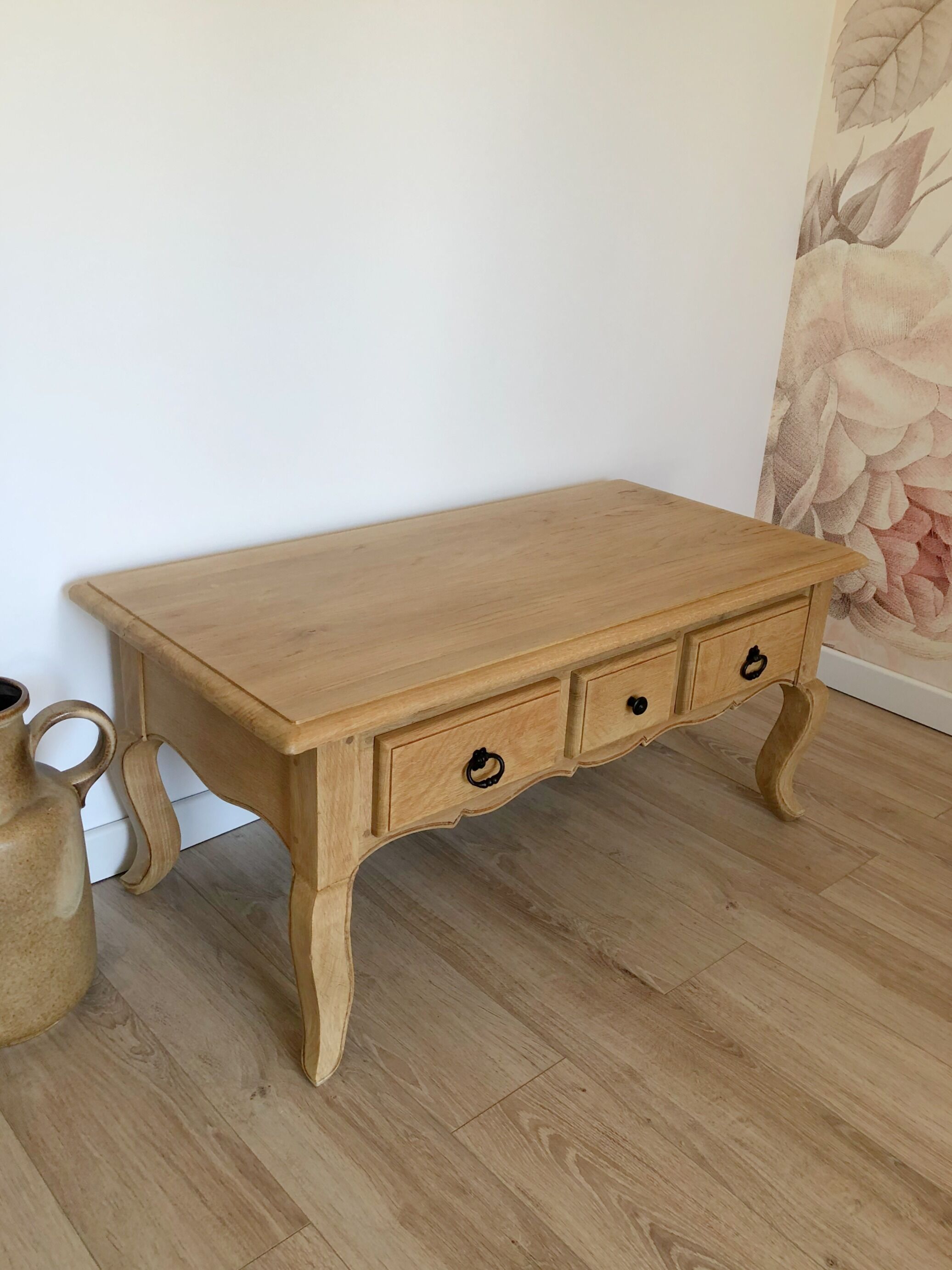 Vintage solid oak coffee table
