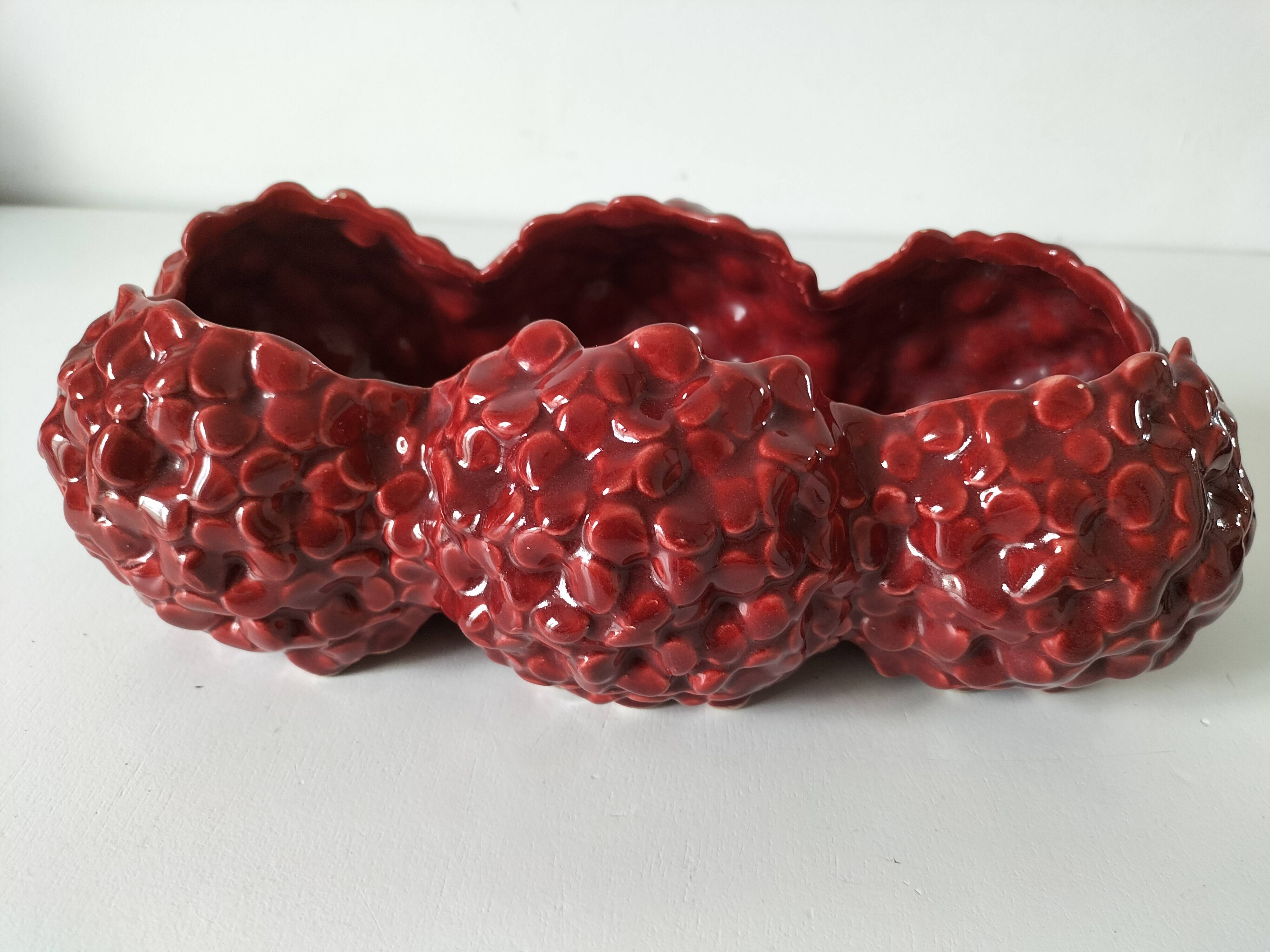 Cache-pot triptyque De Bruyn Fives Lille rouge n°4709