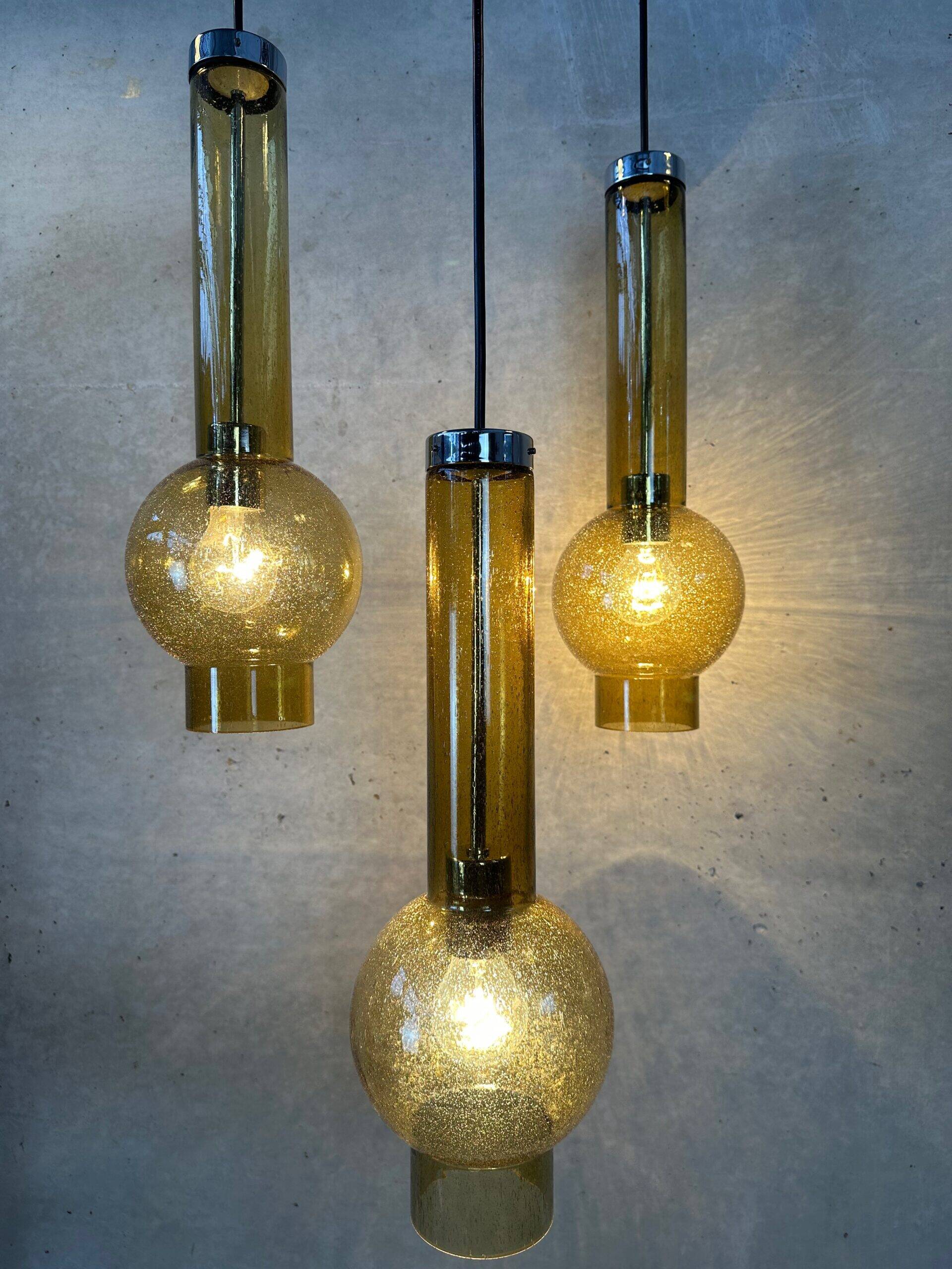 3x Staff Leuchten vintage pendant lamps