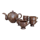 Brown glazed terracotta coffee service