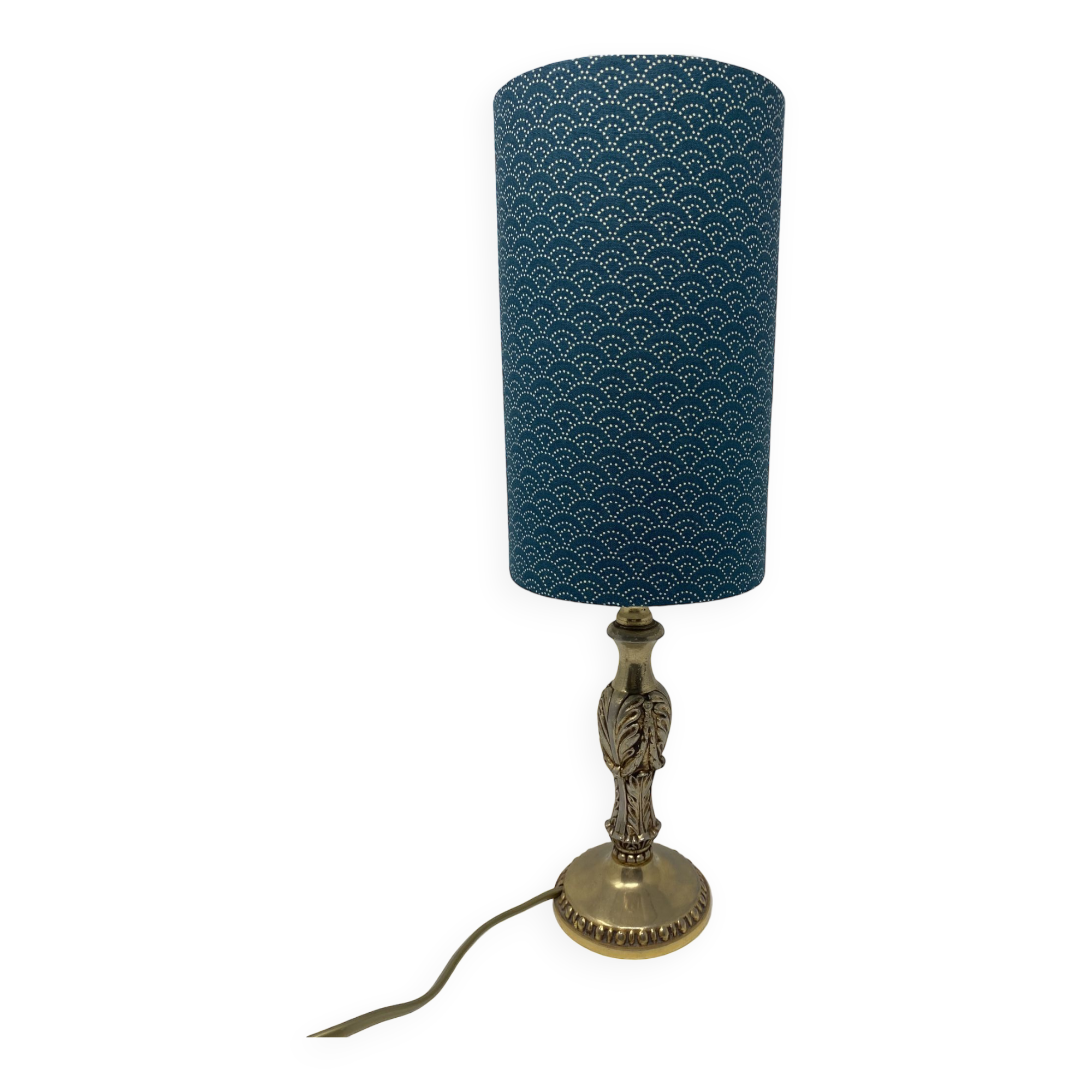 Bedside lamp with brass base