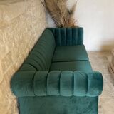 Canapé Chesterfield en velours vert émeraude