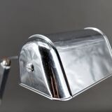 Large Desk Lamp, Chrome, Aluminum and Marble, Modernist Art Deco