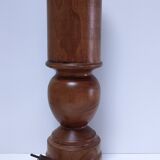 Vintage solid oak lamp base stamped H.44 cm